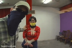 escapevideos.com - Charlotte Bound Gagged Fondled Hooded 2 thumbnail